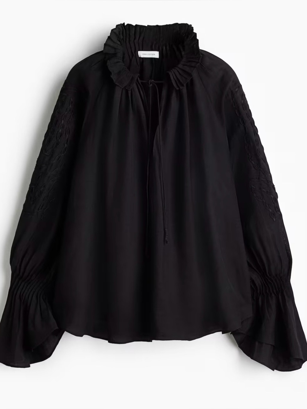 Hm linen blend blouse with embroidery